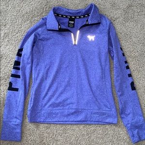 pink athletic quarter zip